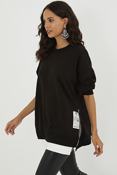 Cool & Sexy Černá dámská oversize mikina na zip BK231095