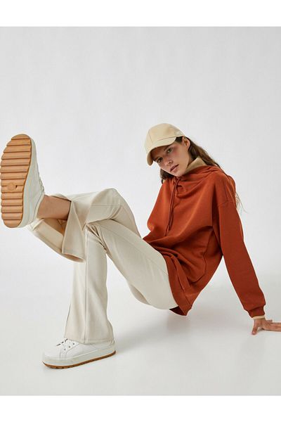 Koton Shawl Collar Kangaroo Pocket Sweatshirt