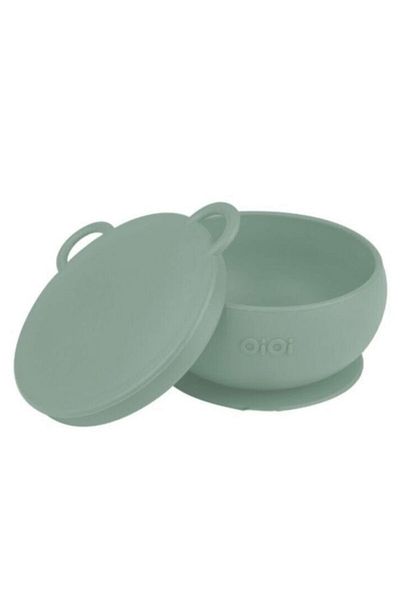 OiOi Set of 4 Silicone Cups - with Lid,RiverGreenNamNam Spoon, Baby Bib
