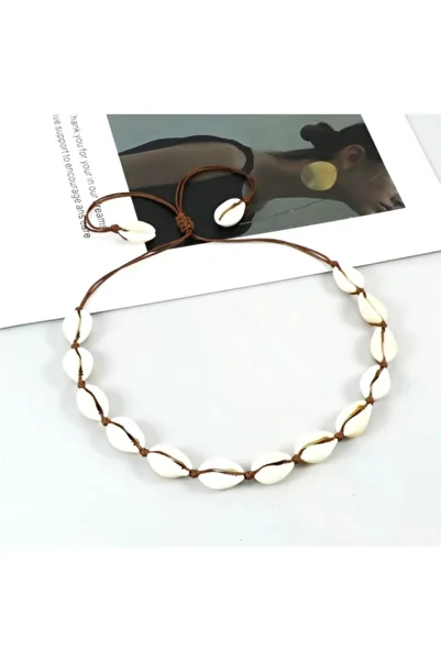 platin hediyelik Brown String Women's Seashell Necklace