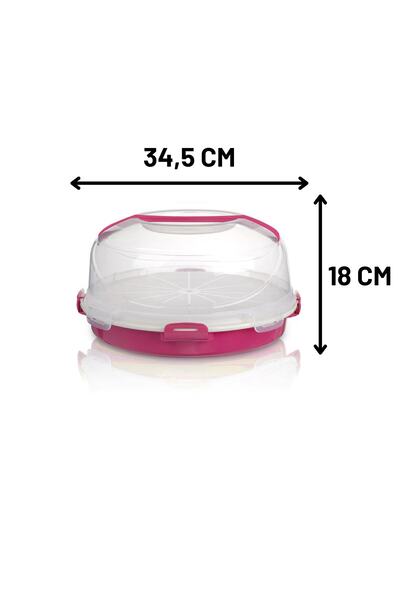 Melkan Home Cake Jar with Chamber & Cake Jar with 7 Liter + 2.5 Liter Chamber Milenyum Pink