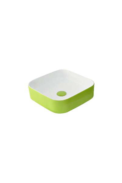 GÜRAL VİT Nova Mobilya Üzeri Lavabo Yeşil - Beyaz 42x42