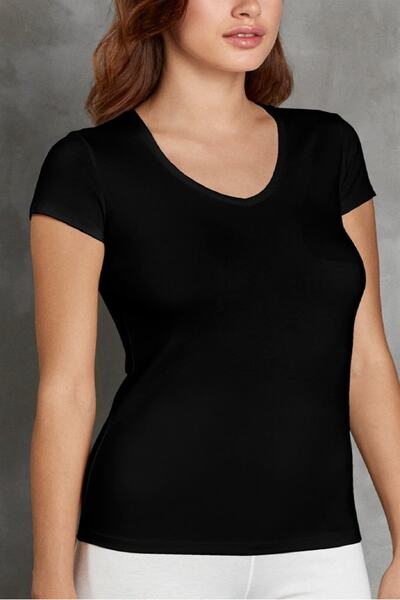 Çift Kaplan 2'li Paket Bayan Termal V Yaka Kısakol Içlik