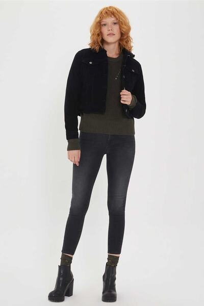 Lee Cooper Women's Freda Nd 2 Shearling Velvet Jacket Black 201 LCF231001