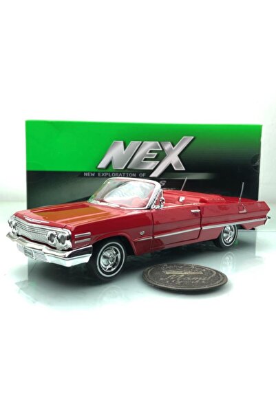KARSAN 1963 Chevrolet Impala Cabriolet Red 1:24 Ölçek Welly Marka