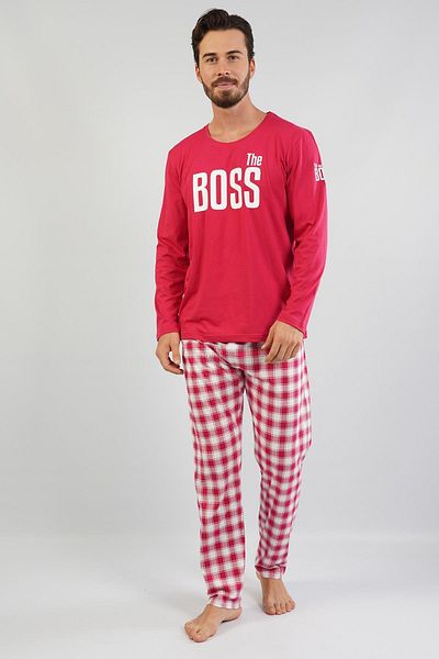 Espuar Ανδρικό σετ πιτζάμες The Boss Written Combed Cotton