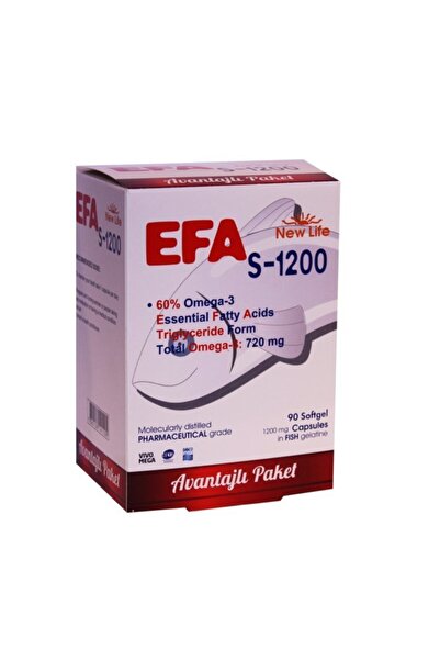 New Life Efa S-1200 مكمل غذائي يحتوي على زيت السمك 90 كبسولة