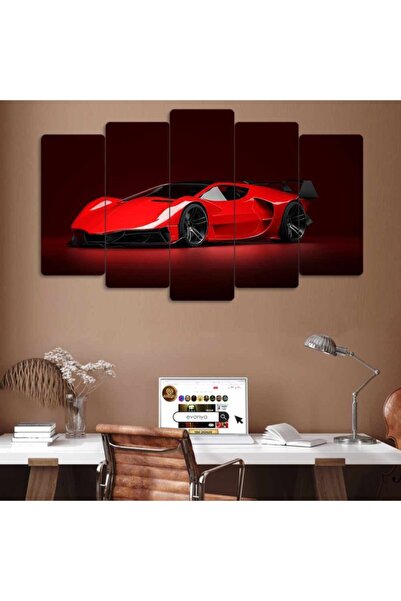 EVLOYA Lamborghini - 5 Parçalı Tablo