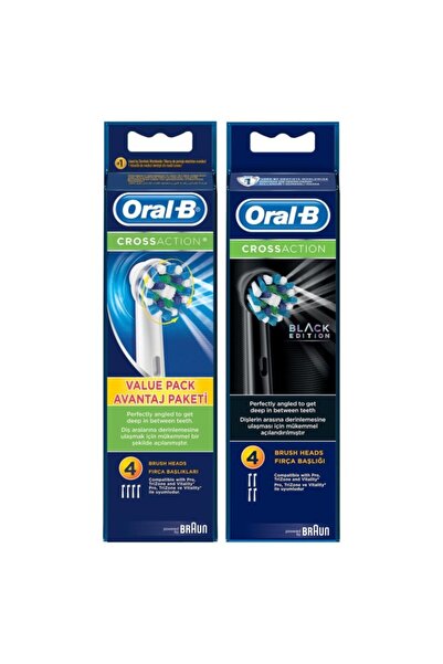 Oral-B Diş Fırçası Yedek Başlığı Cross Action 4'lü+ Yedek Başlığı Cross Action Siyah 4'lü