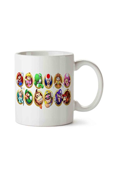 ART HEDİYE كوب مطبوع عليه شخصيات ماريو بارتي ستار راش على الجانبين