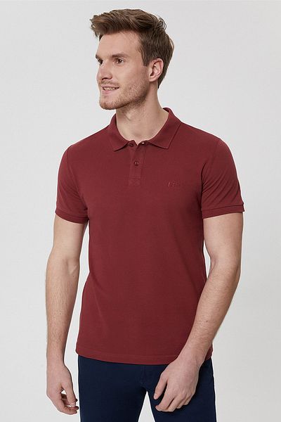 Lee Cooper Ανδρικό T-Shirt Twins Polo με λαιμόκοψη Claret Red 212 LCM 242044