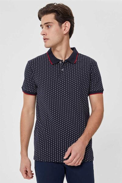 Lee Cooper Men's Andy Polo Neck T-Shirt Navy Blue 212 Lcm 242053