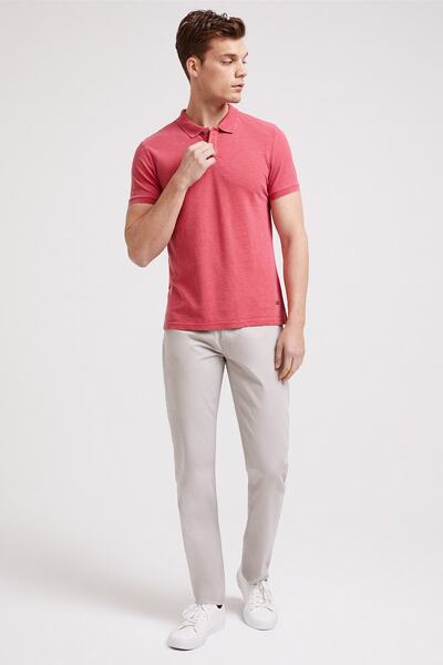 Lee Cooper Polo Neck Plain Red Men's T-Shirt 202 Lcm 242052 Miless Polo Red