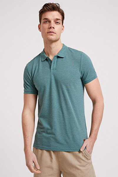 Lee Cooper Ανδρικό μπλουζάκι Miless Polo με λαιμόκοψη πράσινο 202 LCM242052