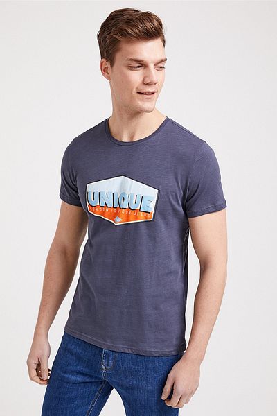Lee Cooper Men's Unique O Neck T-Shirt Anthracite 202 LCM242025