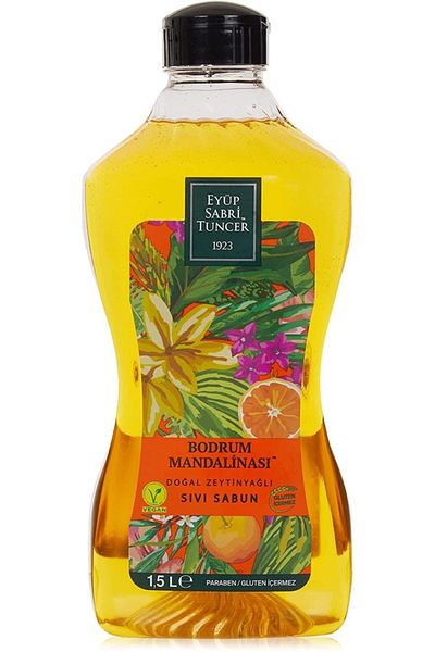 Eyüp Sabri Tuncer Natural Olive Oil Liquid Soap Bodrum Tangerine 1.5 L Pet Bottle