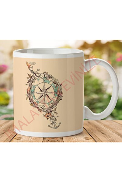 ART HEDİYE كوب بوصلة مطبوع على الجانبين