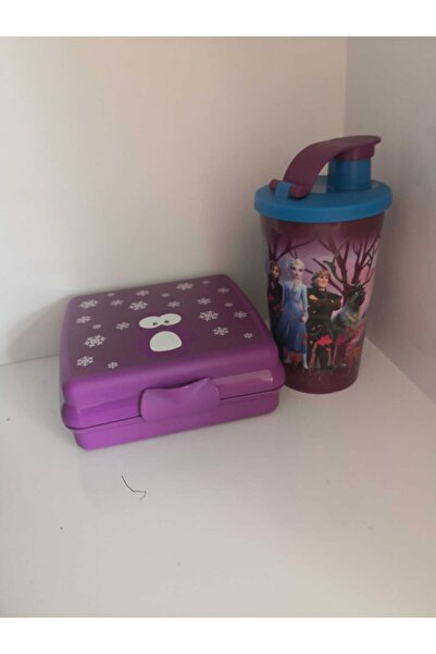 Tupperware Frozen Serisi Elsa Atıştırma Kabı Beslenme Kutusu Karlar Ülkesi Su Bardağı Set