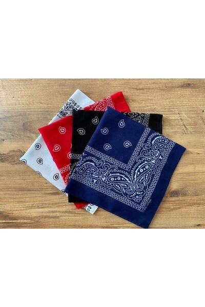 Shopiolog Unisex 100% βαμβακερό έθνικ μοτίβο μπαντάνα σετ 4 τεμαχίων