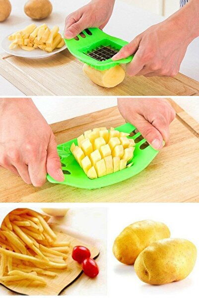 Genel Markalar Kulplu Patates Dilimleyici 17x11cm Küp Patates Doğrayıcı, Dili...