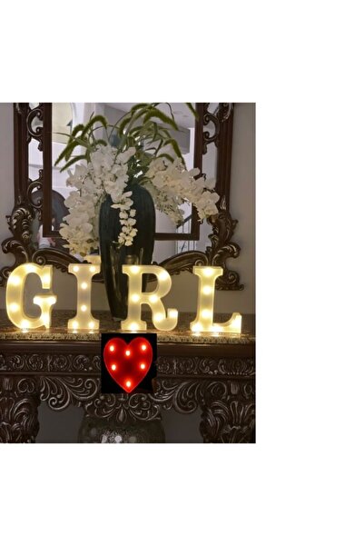 DogusDeco GIRL Işıklı Harf Led Harf Doğum Günü Harf Dekoratif Harf