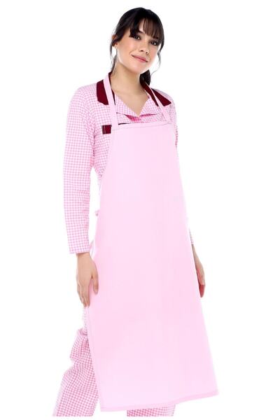 AĞCA İŞ ELBİSELERİ Pink Neck Hanging Apron Kitchen Waiter Cook Unisex