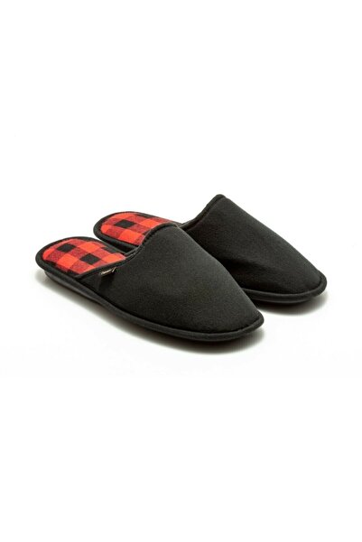 Twigy Τετράγωνες Μαύρες Ανδρικές Παντόφλες Σπίτι Ηχομονωτική Σόλα Yykare1