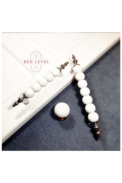 Red Level Bead 96 Mm Porcelain Look Handle Models Cabinet Drawer Furniture Kitchen Handle Chrome