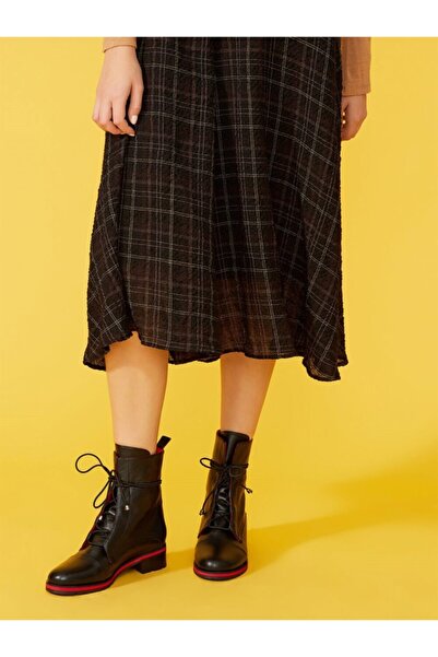 Favgi Gato Siyah Deri Kadın Bot