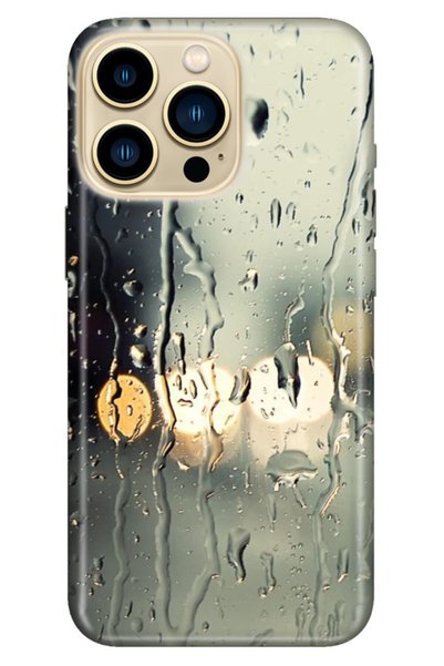 Cekuonline iPhone 13 Pro 6.1" Case Colored Picture Silicone a Rainy Evening