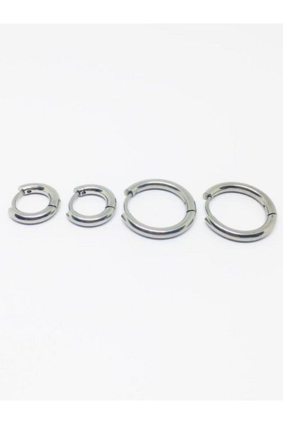 Jaida Moda Silver Color Surgical Steel Hoop Earrings 4 Pieces
