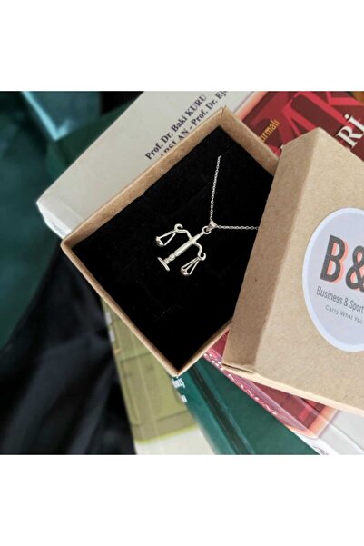 PınPın's Packs Hukuk Adalet Terazisi Gümüş Kolye (B&S JEWELERY)