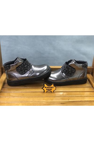 Mini Angel Baby Kids Real Leather Ορθοπεδικές Κοντές Μπότες Velcro