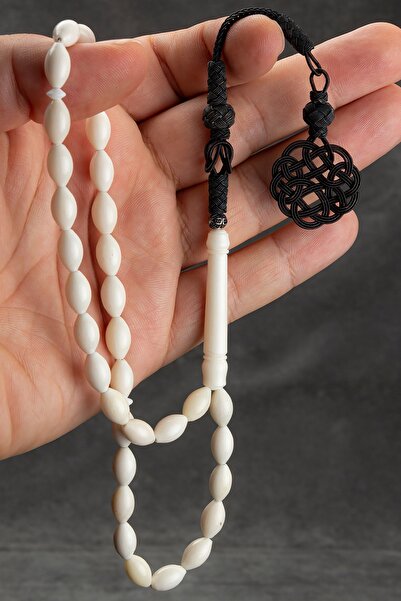 OTTOTESBİH Trabzon El din material subțire si Kazaziye cu ciucuri 7x11mm, mărgele de orz croială de tip camel bone, mărgele de rugăciune