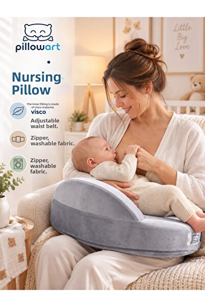 PİLLOWART Visco Breastfeeding Pillow – Memory Foam Support Cushion That Adapt...