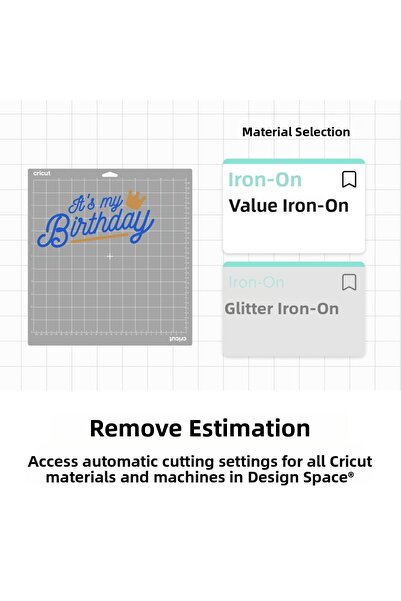 Cricut 2012090 مكواة اقتصادية قابلة للكي مقاس 30.5 سم × 1.5 متر باللون الرمادي