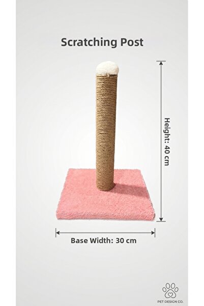 miyorapet Jute Rope Cat Scratching Board - 40 cm - with Leash Gift