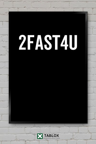 TABLOX 2 Fast 4 U Very Fast Slogan Gaming Poster Art Frame View Decorative MD...