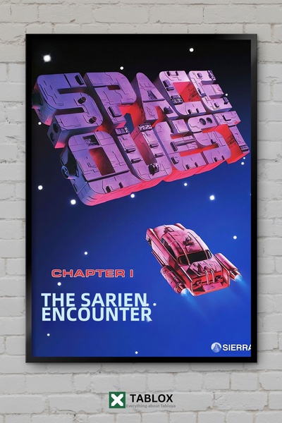 TABLOX Παιχνίδι Space Quest Διαστημικής Περιπέτειας Ρετρό Διακοσμητικός Πίνακ...