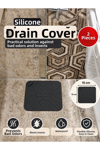 CKM silikon 2 Pieces of Silicone Drain Cover 15X15 cm – Anti-Odor and Anti-In...