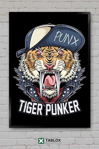 TABLOX Tiger Kaplan Dress Up Punker Punk Φορεμένος σε στυλ πανκ Πίνακας με αφ...