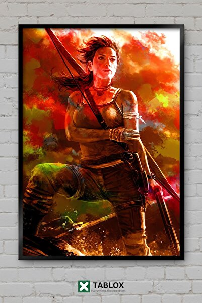 TABLOX Tomb Raider Lara Croft Αφίσα περιπέτειας βιντεοπαιχνιδιών με κορνίζα Δ...