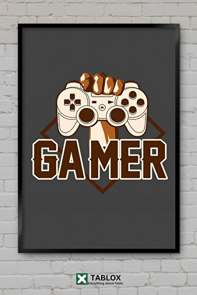 TABLOX Αφίσα νέον με θέμα gamer με χειριστήριο, διακοσμητικός πίνακας MDF με ...