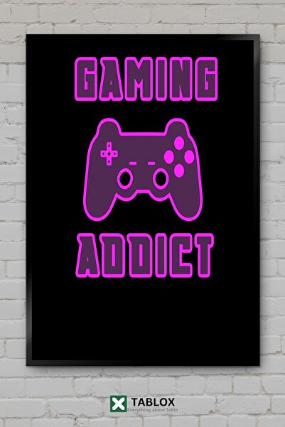 TABLOX Gaming Addict, Game Addict, Gamer, Αφίσα Νέον, Διακοσμητικός πίνακας M...