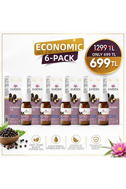 Karden Natural Black Pepper Oil 20 ml - Warming and Massage Supportive Pure E...