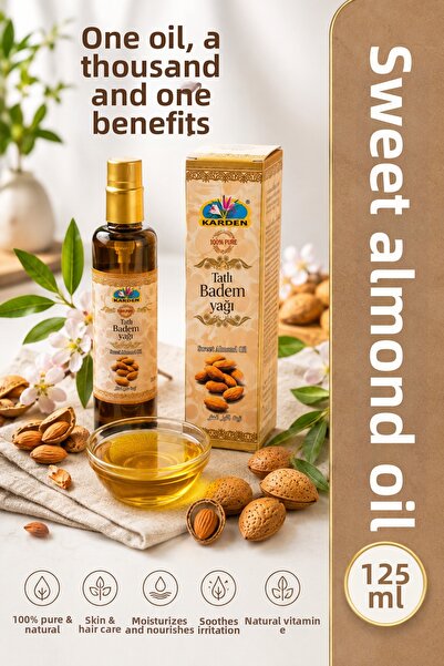 Karden Sweet Almond Oil 250 ml - Pure and Natural Skin and Hair Care Oil