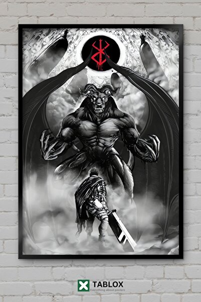 TABLOX Berserk Anime Manga Guts Artwork Tablou decorativ din MDF cu aspect în...