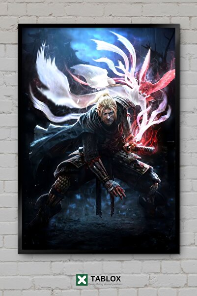 TABLOX Nioh Game Samurai Action Ιαπωνικός διακοσμητικός πίνακας MDF με πλαίσιο
