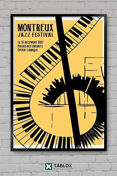 TABLOX Montreux Jazz Festival Φεστιβάλ Τζαζ Μουσική Αφίσα Φεστιβάλ με πλαίσιο...