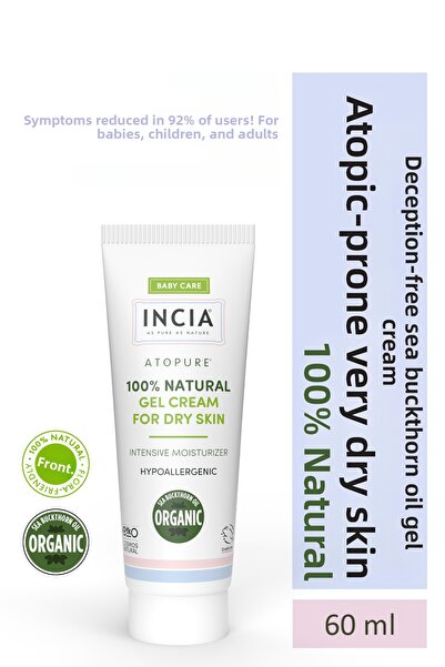 Incia 100% Natural Gel Cream for Atopic-Prone Skin Sea Buckthorn Oil for Very...